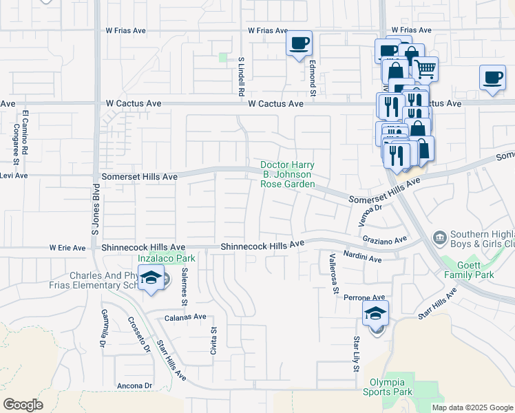 map of restaurants, bars, coffee shops, grocery stores, and more near 10807 Osceola Mills Street in Las Vegas