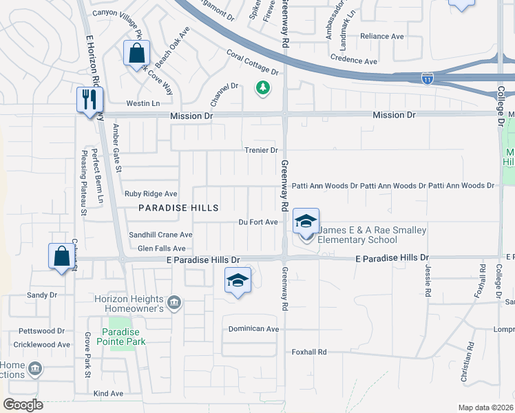 map of restaurants, bars, coffee shops, grocery stores, and more near 1052 Golden Splendor Court in Henderson