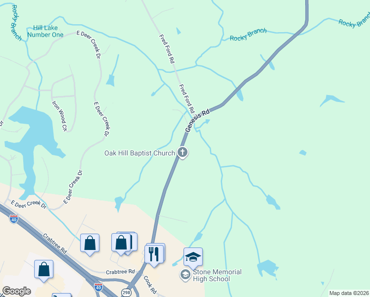 map of restaurants, bars, coffee shops, grocery stores, and more near 3096 Genesis Road in Crossville