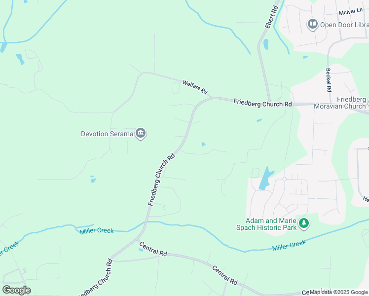 map of restaurants, bars, coffee shops, grocery stores, and more near 3214 Friedberg Church Road in Winston-Salem