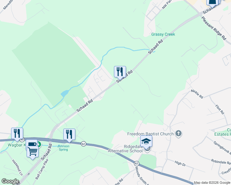 map of restaurants, bars, coffee shops, grocery stores, and more near 3704 Schaad Road in Knoxville
