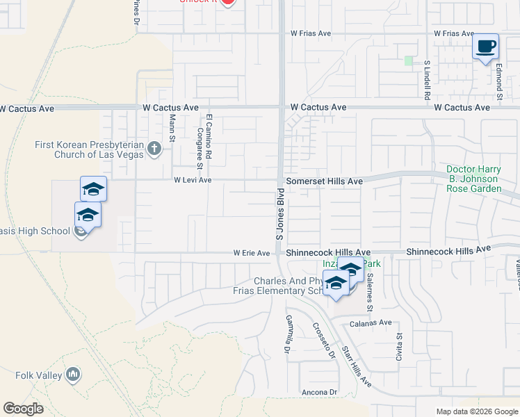 map of restaurants, bars, coffee shops, grocery stores, and more near 6160 Pine Banks Court in Las Vegas