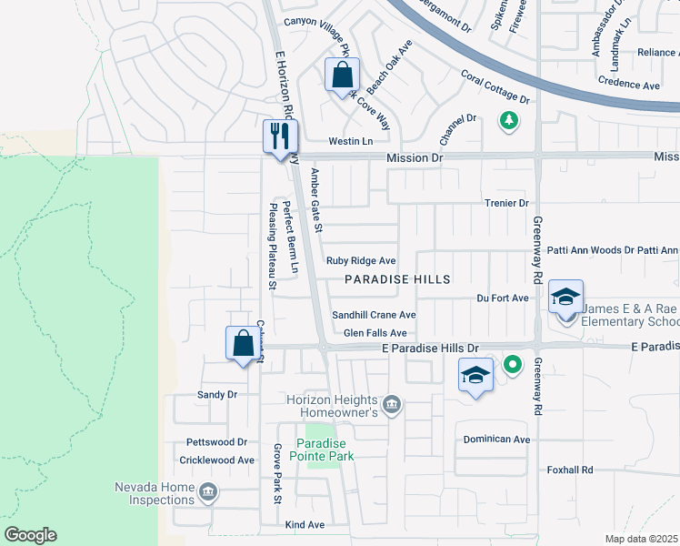 map of restaurants, bars, coffee shops, grocery stores, and more near 174 Golden Crown Avenue in Henderson