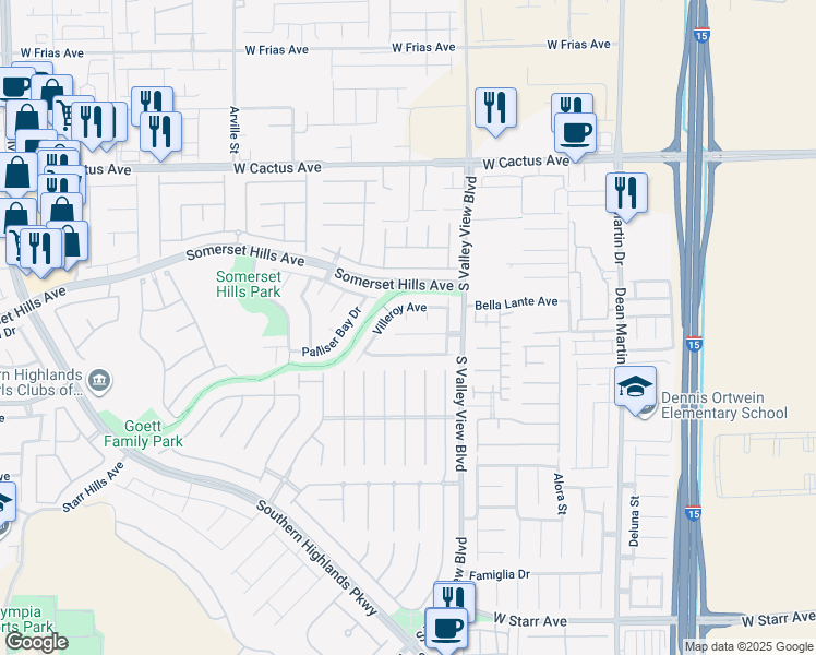 map of restaurants, bars, coffee shops, grocery stores, and more near 3964 West Irvin Avenue in Las Vegas