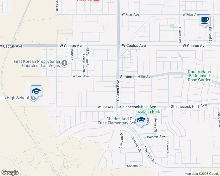 map of restaurants, bars, coffee shops, grocery stores, and more near 6160 Pine Banks Court in Las Vegas