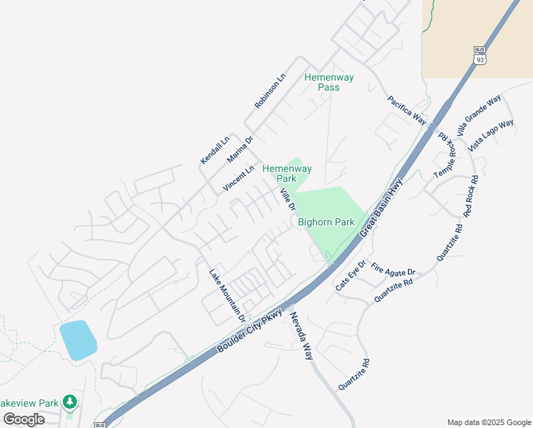map of restaurants, bars, coffee shops, grocery stores, and more near 386 Nassau Way in Boulder City