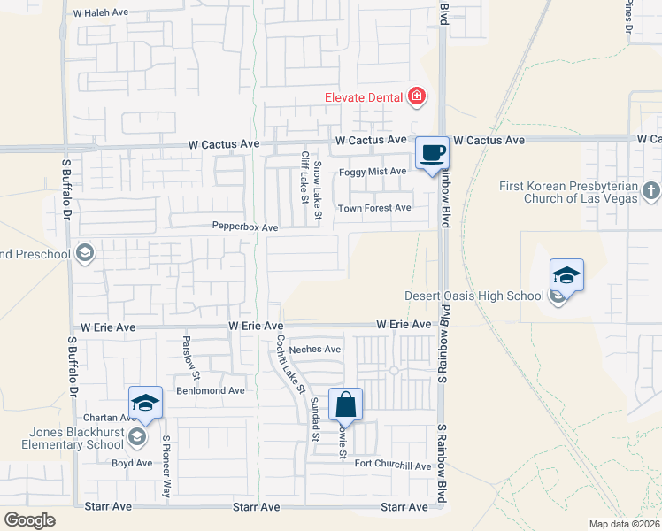 map of restaurants, bars, coffee shops, grocery stores, and more near 7170 Sunny Countryside Avenue in Las Vegas