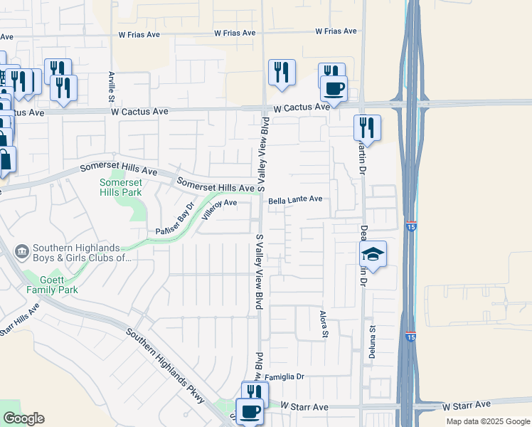 map of restaurants, bars, coffee shops, grocery stores, and more near 3791 Lodina Court in Las Vegas