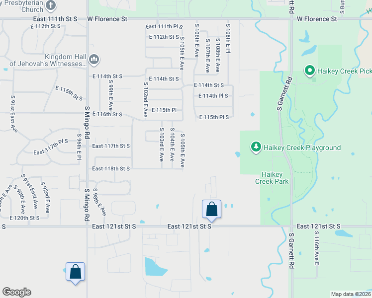 map of restaurants, bars, coffee shops, grocery stores, and more near 11706 South 105th East Avenue in Bixby