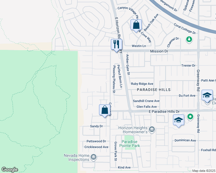 map of restaurants, bars, coffee shops, grocery stores, and more near 1034 Copper Palm Court in Henderson