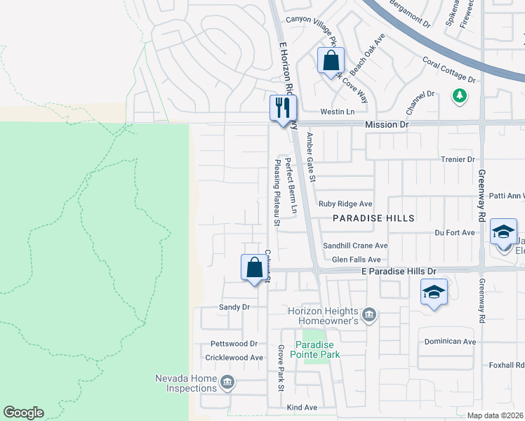 map of restaurants, bars, coffee shops, grocery stores, and more near 1034 Copper Palm Court in Henderson