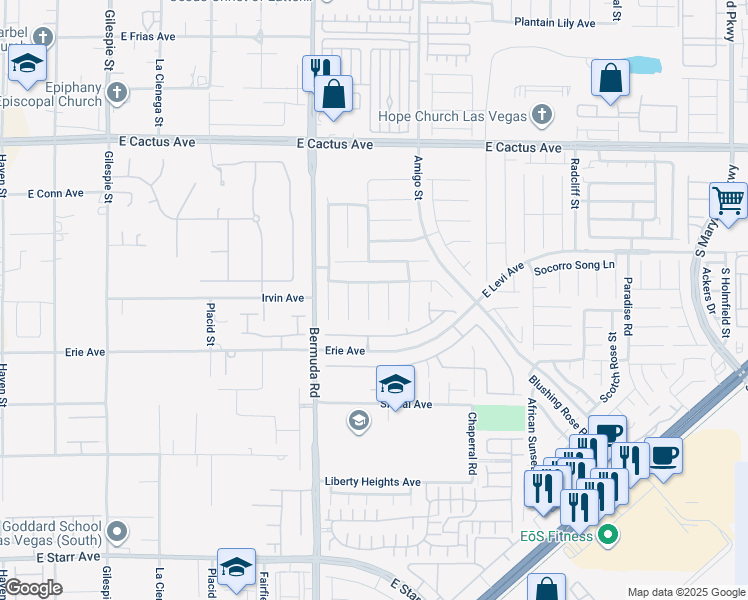 map of restaurants, bars, coffee shops, grocery stores, and more near 10787 Rising Smoke Court in Las Vegas