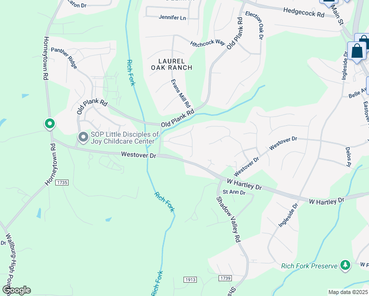 map of restaurants, bars, coffee shops, grocery stores, and more near 1009 Old Creek Crossing Lane in High Point