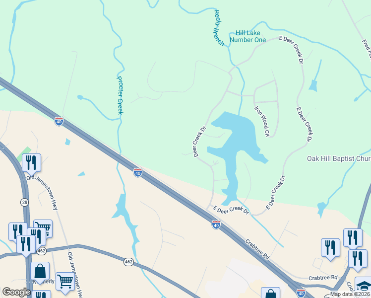 map of restaurants, bars, coffee shops, grocery stores, and more near 54 Fairway Court in Crossville