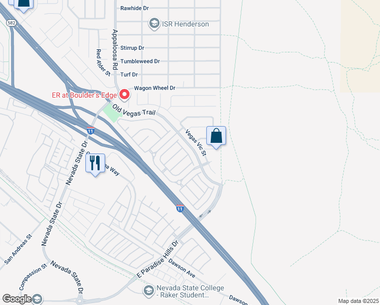 map of restaurants, bars, coffee shops, grocery stores, and more near 2508 Crafty Clint Lane in Henderson