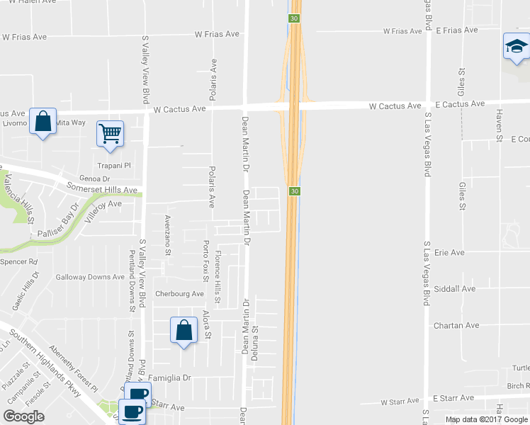 map of restaurants, bars, coffee shops, grocery stores, and more near 10763 Villa Carlotta Court in Las Vegas