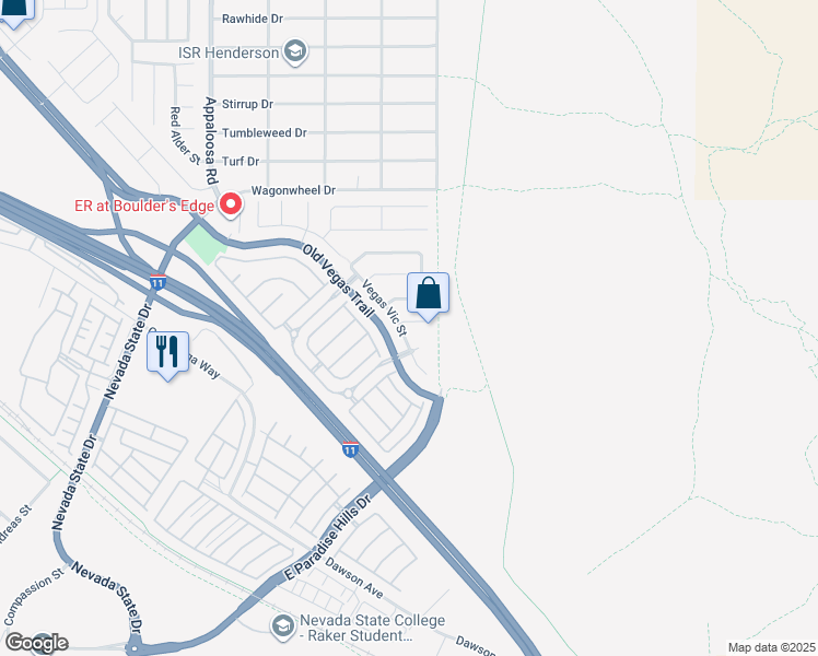 map of restaurants, bars, coffee shops, grocery stores, and more near 1629 Lone Palm Court in Henderson
