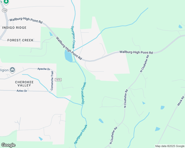 map of restaurants, bars, coffee shops, grocery stores, and more near 252 Creekside Drive in High Point