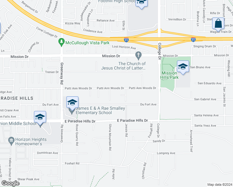 map of restaurants, bars, coffee shops, grocery stores, and more near 541 Patti Ann Woods Drive in Henderson