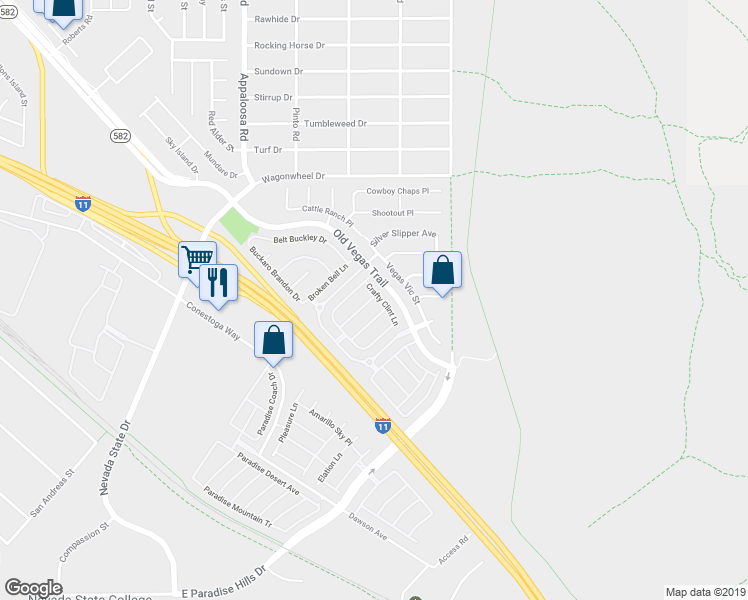 map of restaurants, bars, coffee shops, grocery stores, and more near 1593 Ward Frontier Lane in Henderson