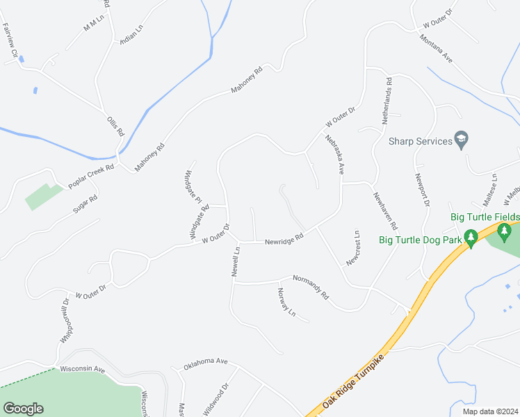 map of restaurants, bars, coffee shops, grocery stores, and more near 108 Newton Lane in Oak Ridge