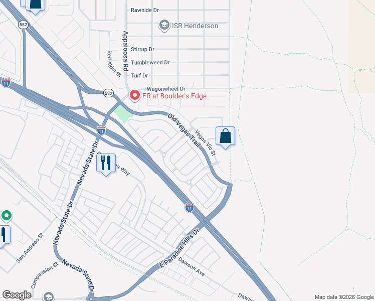 map of restaurants, bars, coffee shops, grocery stores, and more near 1588 Ward Frontier Lane in Henderson