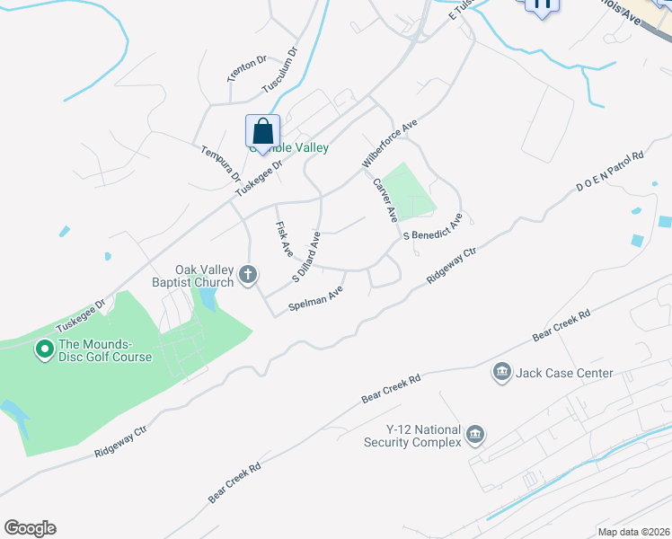 map of restaurants, bars, coffee shops, grocery stores, and more near 306 South Benedict Avenue in Oak Ridge