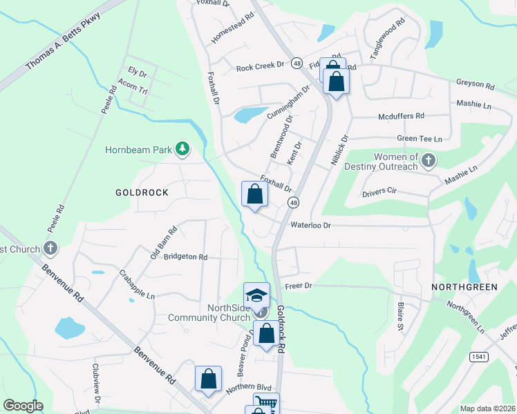 map of restaurants, bars, coffee shops, grocery stores, and more near 1216 Roundtree Drive in Rocky Mount