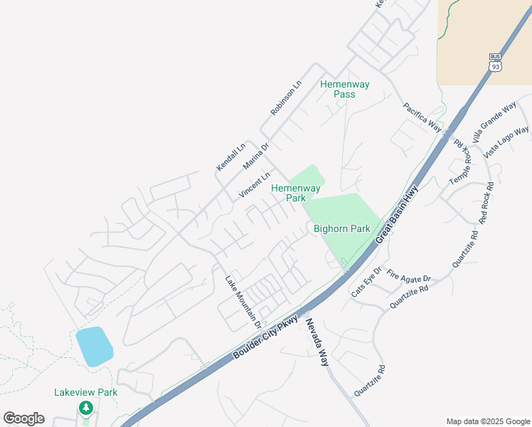 map of restaurants, bars, coffee shops, grocery stores, and more near 398 Montego Lane in Boulder City