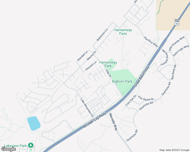 map of restaurants, bars, coffee shops, grocery stores, and more near 398 Montego Lane in Boulder City