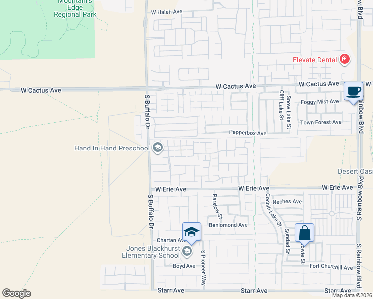 map of restaurants, bars, coffee shops, grocery stores, and more near 10738 Yarmouth Bay Court in Las Vegas