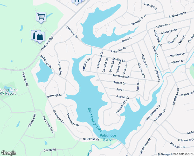 map of restaurants, bars, coffee shops, grocery stores, and more near 10 Hamlet Circle in Crossville
