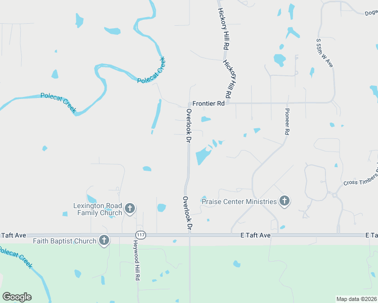 map of restaurants, bars, coffee shops, grocery stores, and more near 616 Overlook Dr in Sapulpa