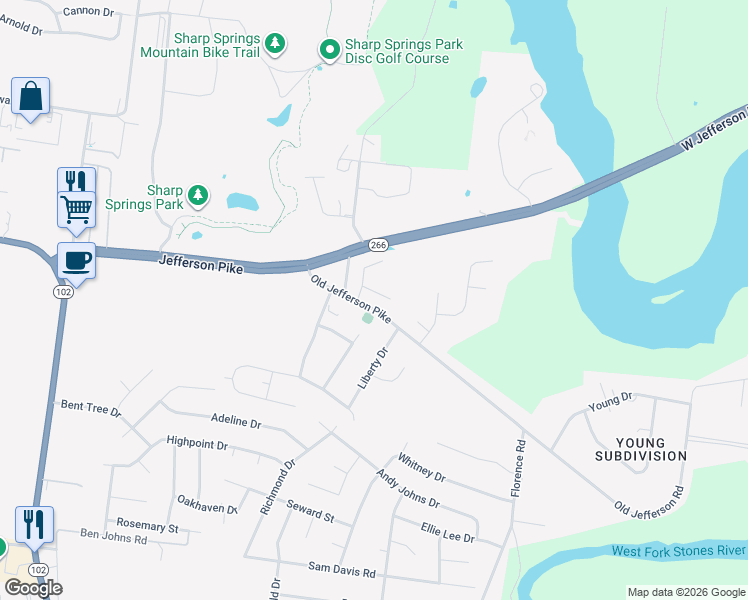 map of restaurants, bars, coffee shops, grocery stores, and more near 202 Caroline Lee Drive in Smyrna