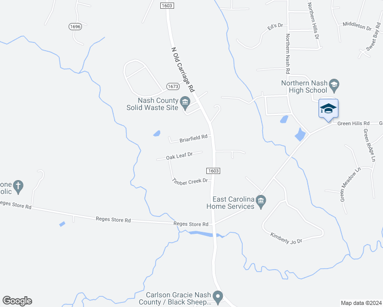 map of restaurants, bars, coffee shops, grocery stores, and more near 3320 Oak Leaf Drive in Rocky Mount