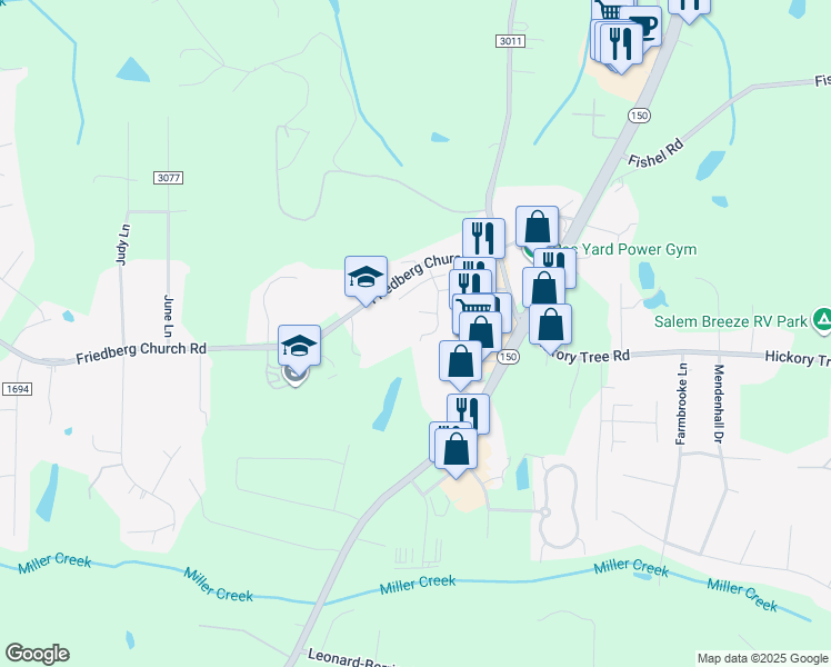 map of restaurants, bars, coffee shops, grocery stores, and more near 902 North Lake Drive in Winston-Salem