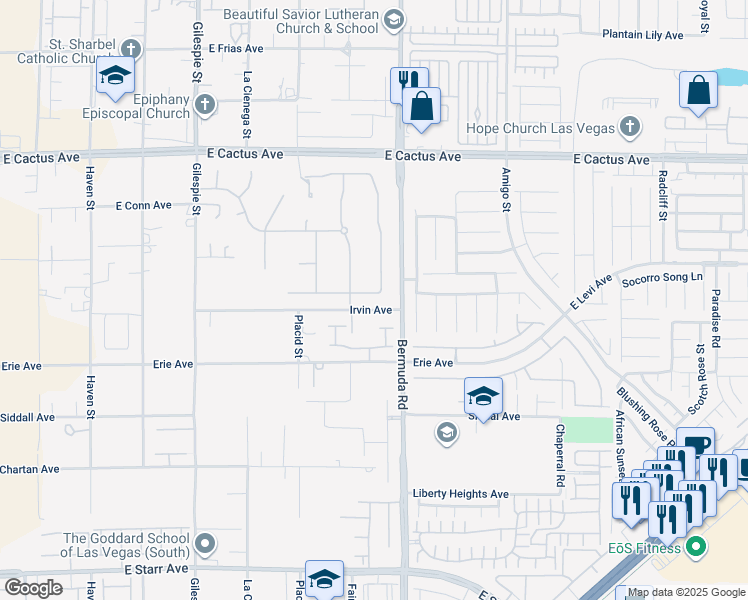 map of restaurants, bars, coffee shops, grocery stores, and more near 373 Glenridding Street in Las Vegas