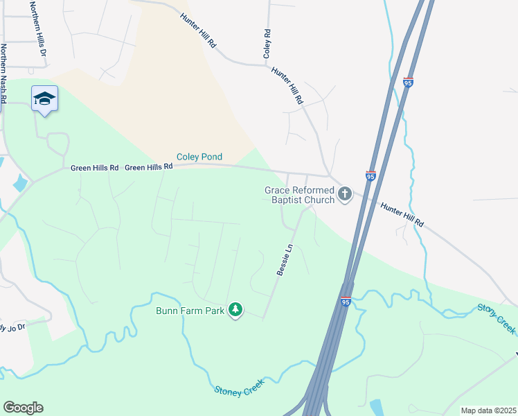 map of restaurants, bars, coffee shops, grocery stores, and more near 4507 Laurel Trail in Rocky Mount