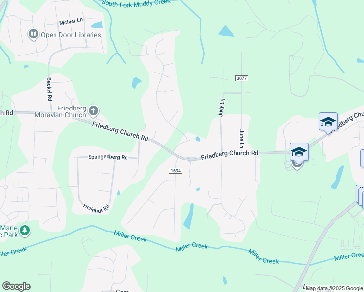 map of restaurants, bars, coffee shops, grocery stores, and more near 152 Topaz Drive in Winston-Salem