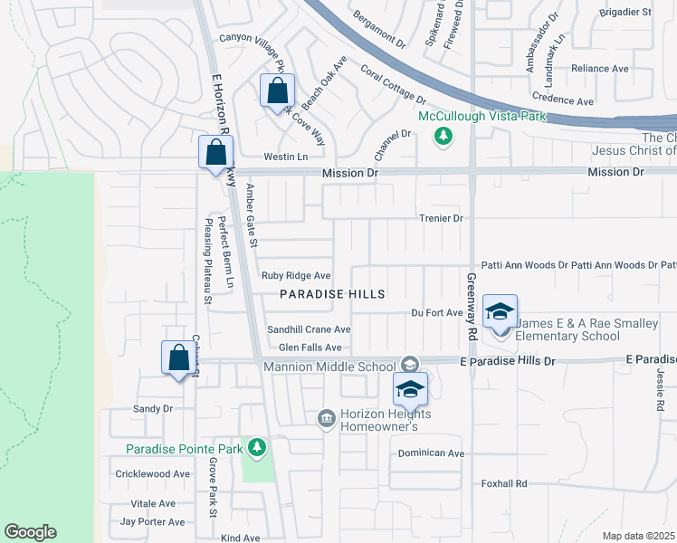 map of restaurants, bars, coffee shops, grocery stores, and more near 1048 Royal Skyline Street in Henderson