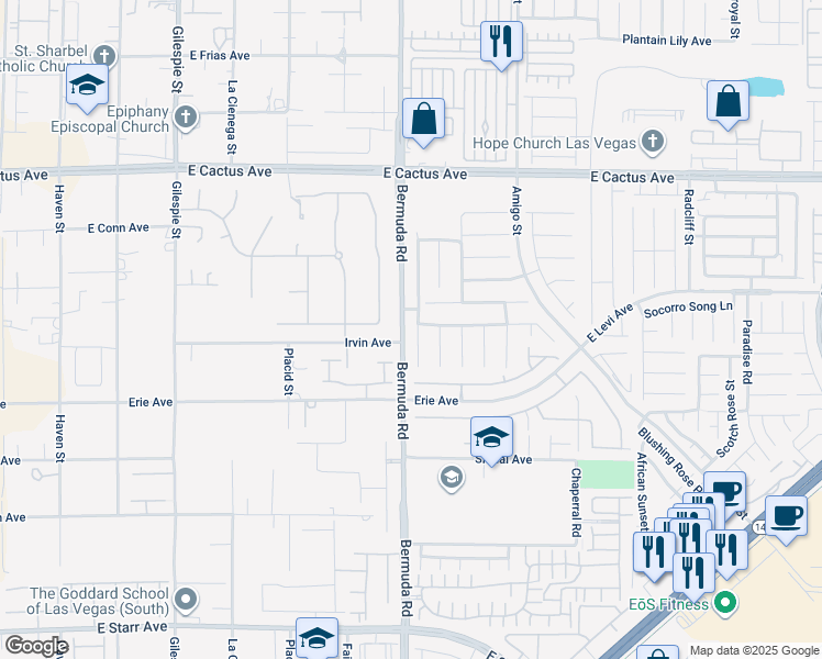 map of restaurants, bars, coffee shops, grocery stores, and more near 10773 Spruce Bough Street in Las Vegas