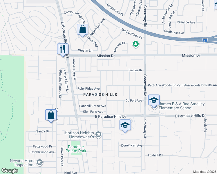 map of restaurants, bars, coffee shops, grocery stores, and more near 1051-1053 Noble Isle Street in Henderson