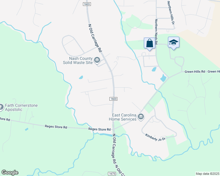 map of restaurants, bars, coffee shops, grocery stores, and more near 3327 Oak Leaf Drive in Rocky Mount
