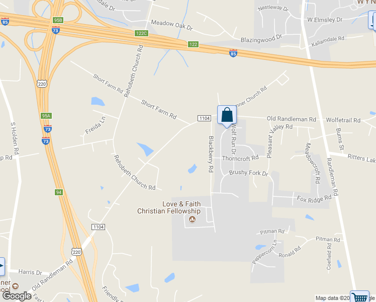 map of restaurants, bars, coffee shops, grocery stores, and more near 4613 Old Randleman Road in Greensboro