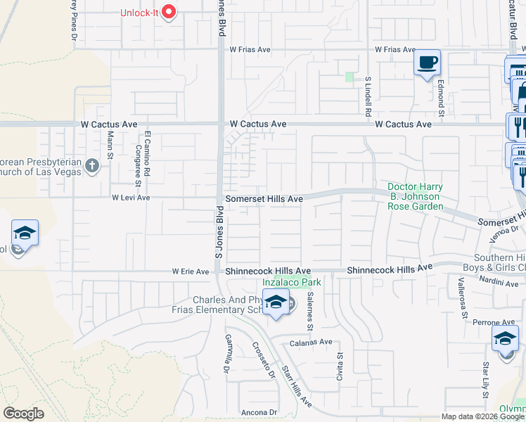 map of restaurants, bars, coffee shops, grocery stores, and more near 10742 Balmoral Street in Las Vegas