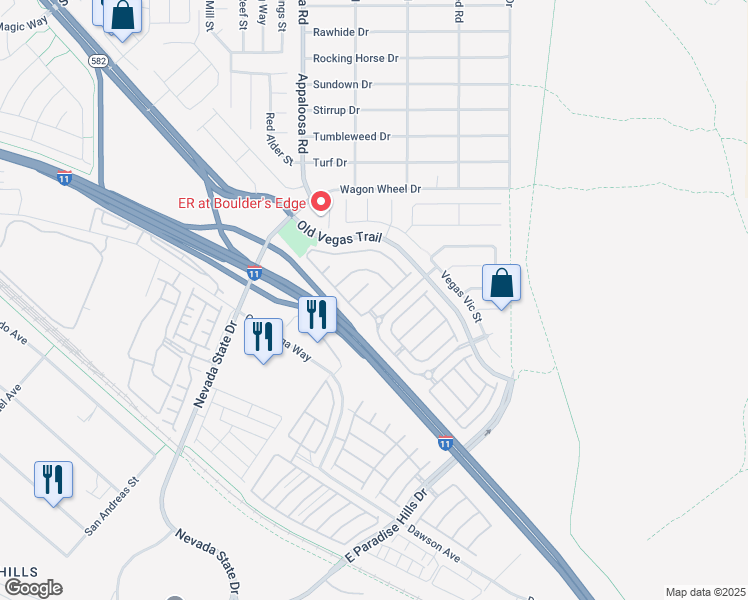 map of restaurants, bars, coffee shops, grocery stores, and more near 1530 Broken Bell Lane in Henderson