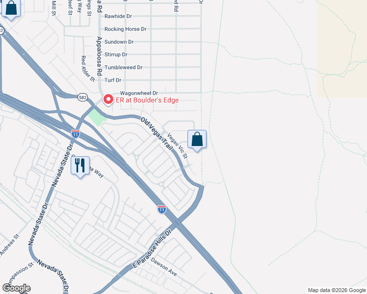 map of restaurants, bars, coffee shops, grocery stores, and more near 2478 Vegas Vic Street in Henderson