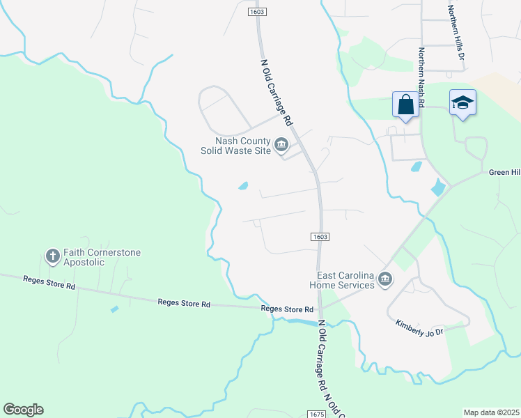 map of restaurants, bars, coffee shops, grocery stores, and more near 3172 Oak Leaf Drive in Rocky Mount