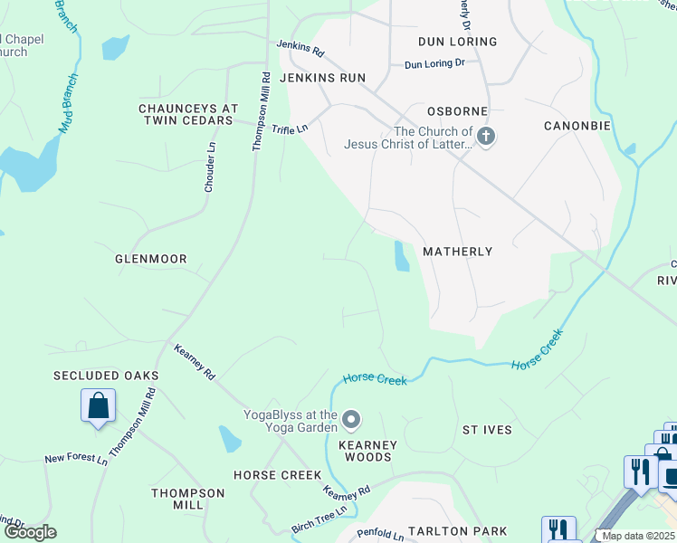 map of restaurants, bars, coffee shops, grocery stores, and more near 8001 Wexford Waters Lane in Wake Forest