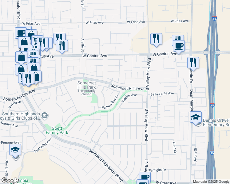 map of restaurants, bars, coffee shops, grocery stores, and more near 10728 Moroccan Court in Las Vegas